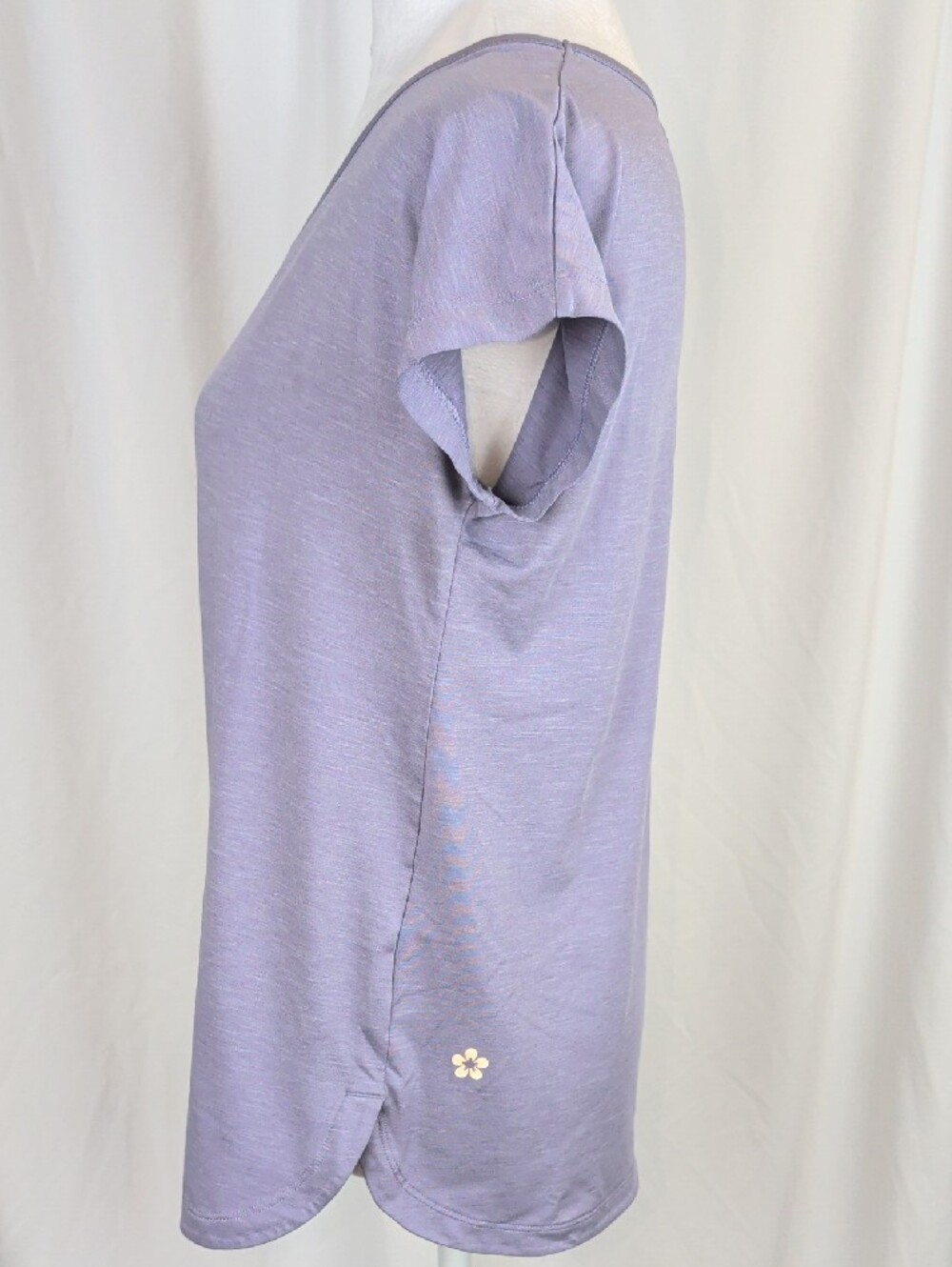 Tuff Athletics Lilac Purple Keyhole Back Short Sleeve Activewear Tee Shirt S